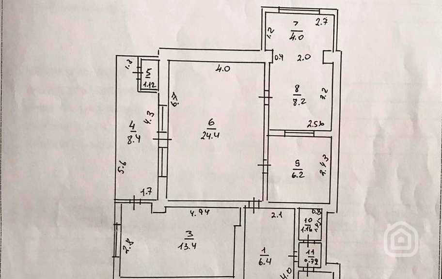 Продаётся 3-комнатная квартира, 92.48 м², Хоренаци пох, Центр
